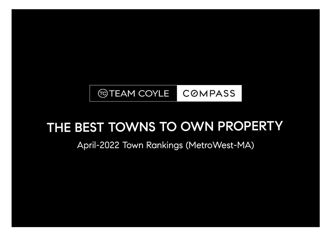 Team Coyle's April-2022 Town Rankings for the MetroWest region of Massachusetts