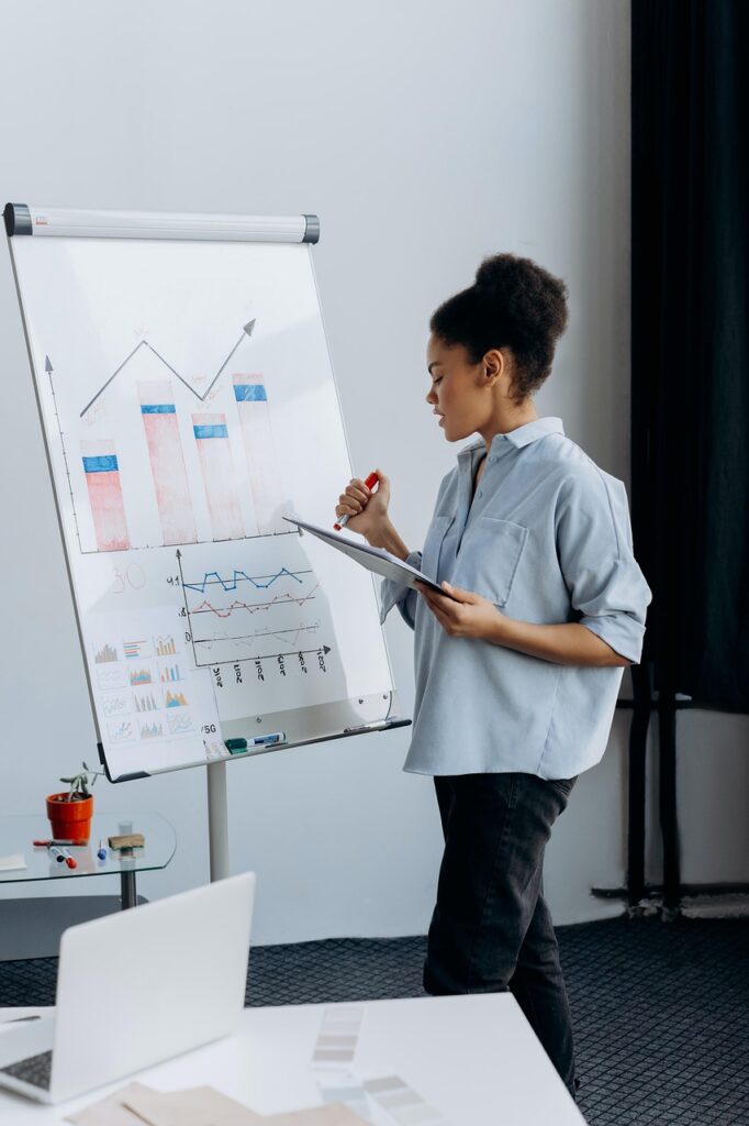 woman, presentation, marketing, statistical, company, graphic, digital, information