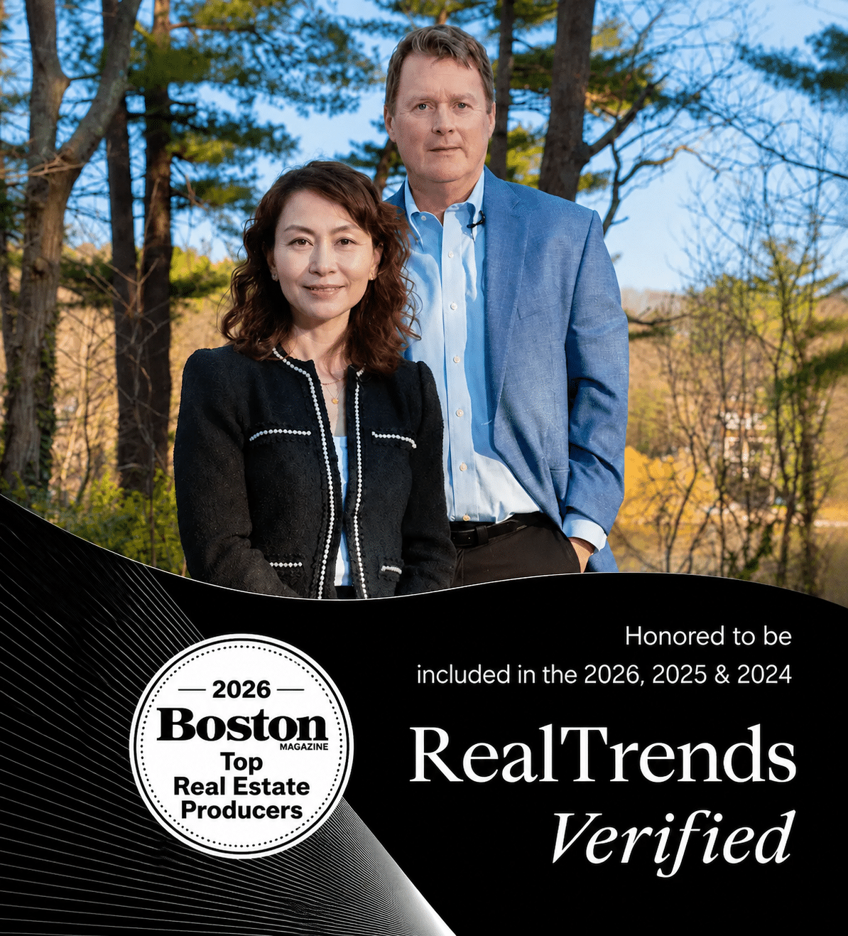 Team Coyle Realtors Matt and Ying Coyle with RealTrends Verified recognition for 2026, 2025 and 2024