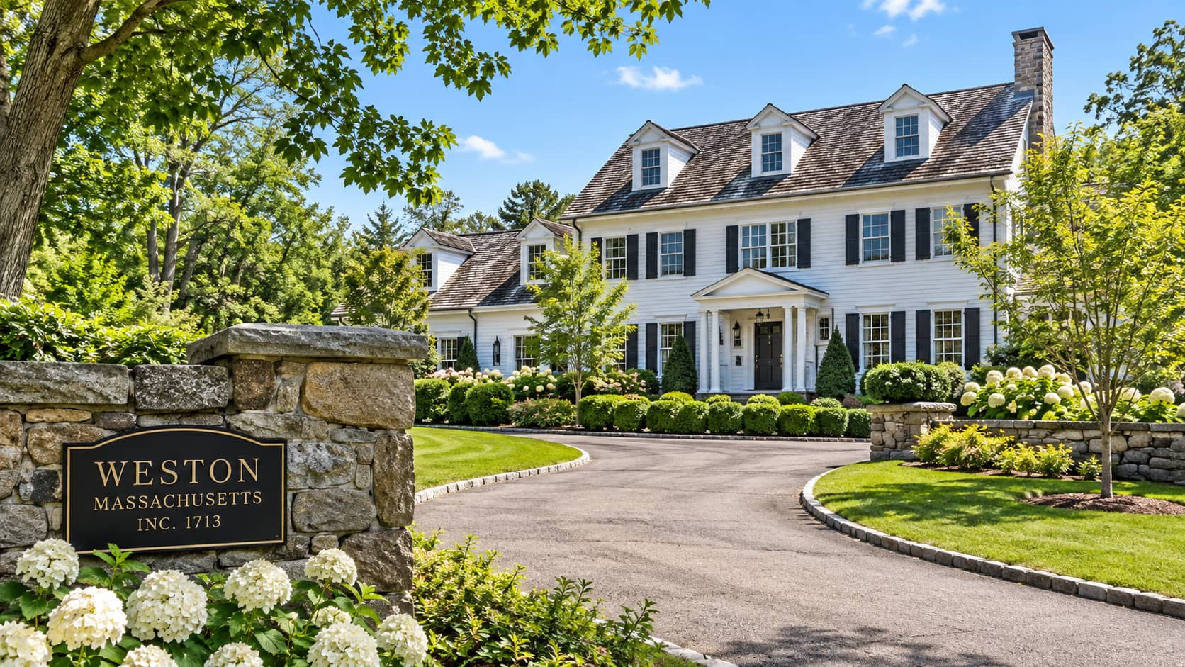 Luxury home on a large lot in Weston, MA